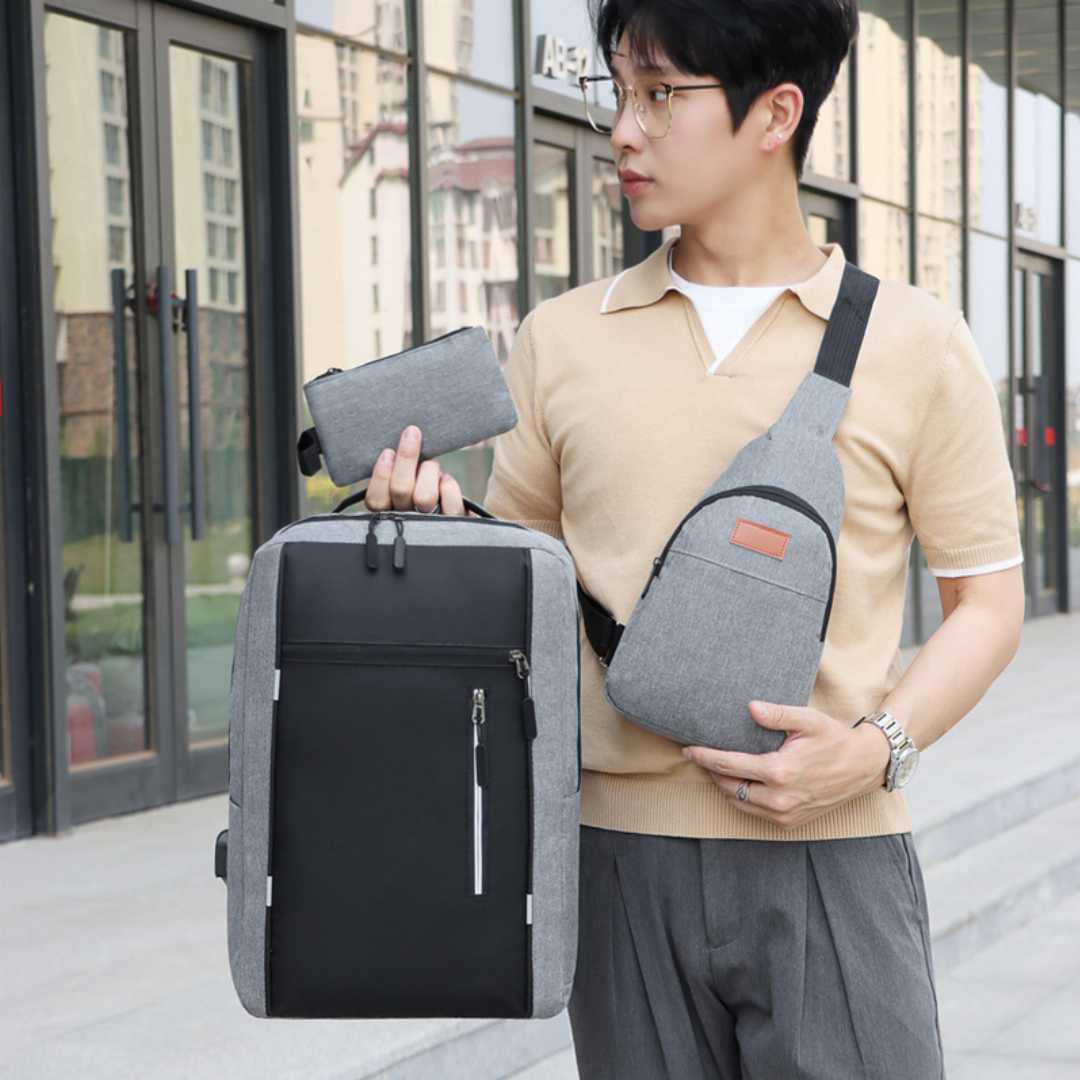 combo bag, 3 piece bag set,  backpack, school bag, college bag, travel bag, office bag, combo backpack, stylish bag set, men bag, women bag, trendy bags, affordable bag, premium quality bag
